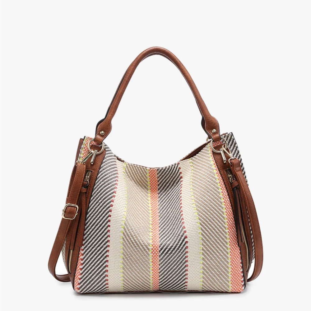 Jen & Co, Connar Vegan Striped Tote, new with tags.